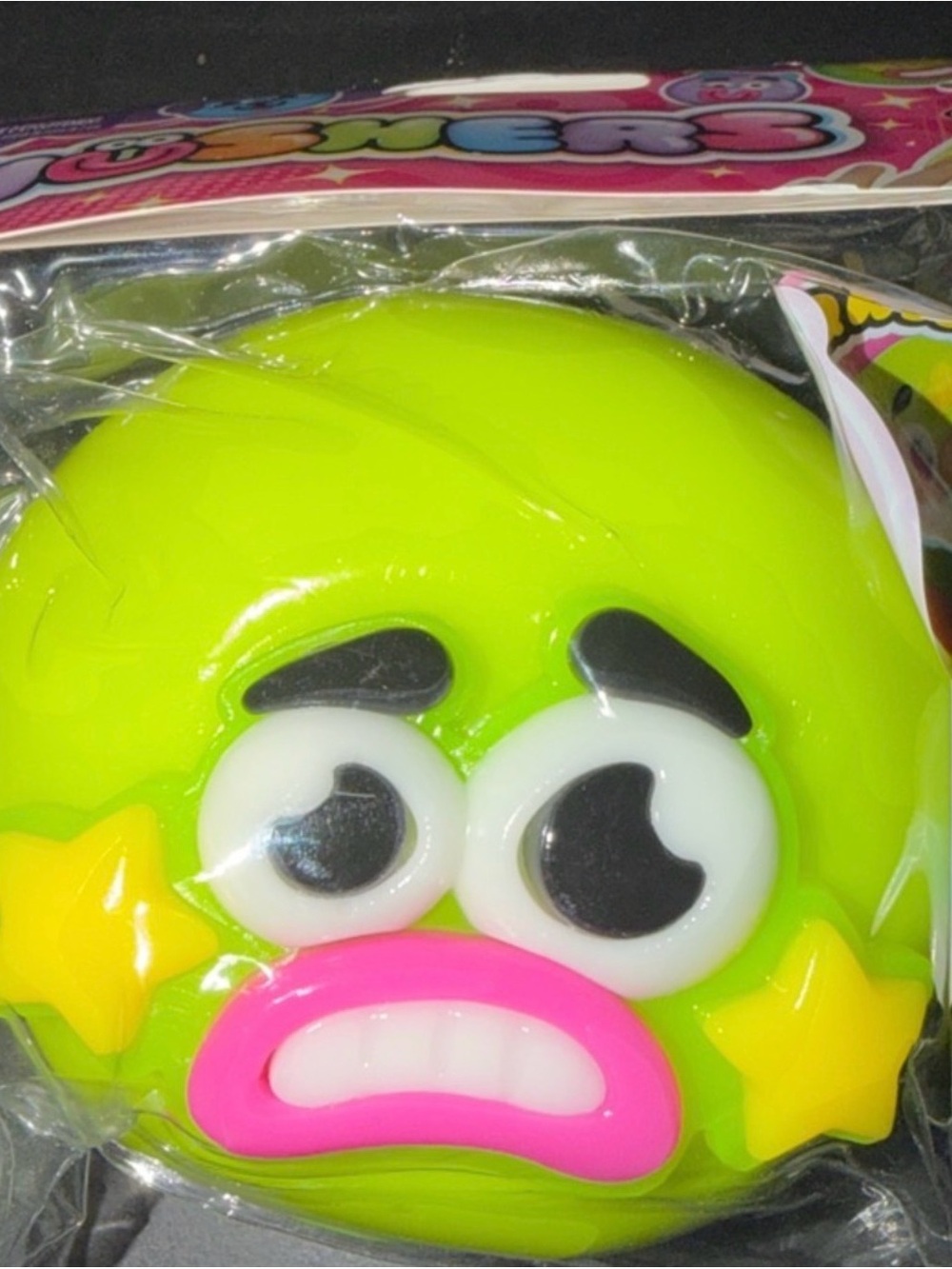 Smushers Neon Green Squishy – Star Face Sensory Fidget Toy NEW